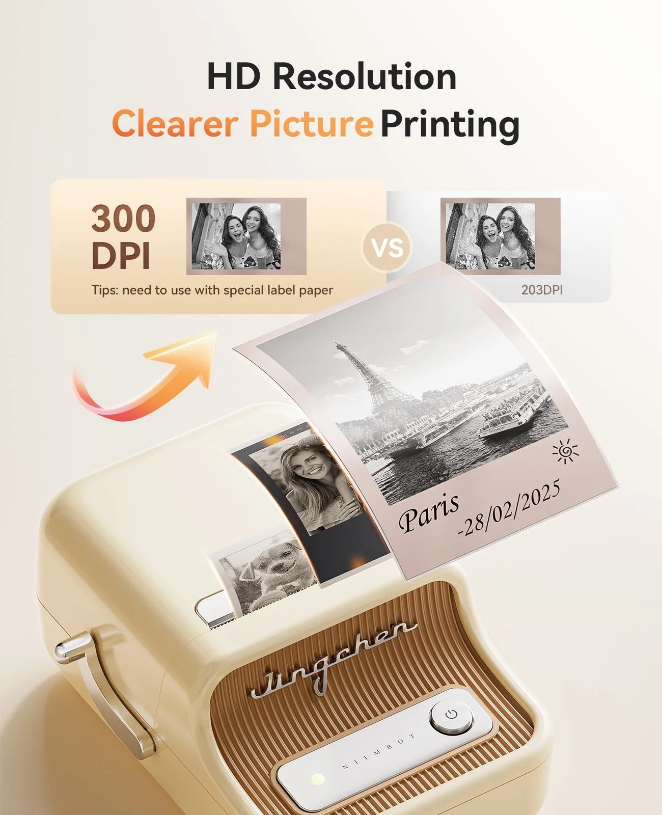 B21 Pro HD Photo Printer Label Maker Machine, NEW Upgrade !300 DPI ! Sticker Printer Thermal Labeler for Business Home Office Organization,White