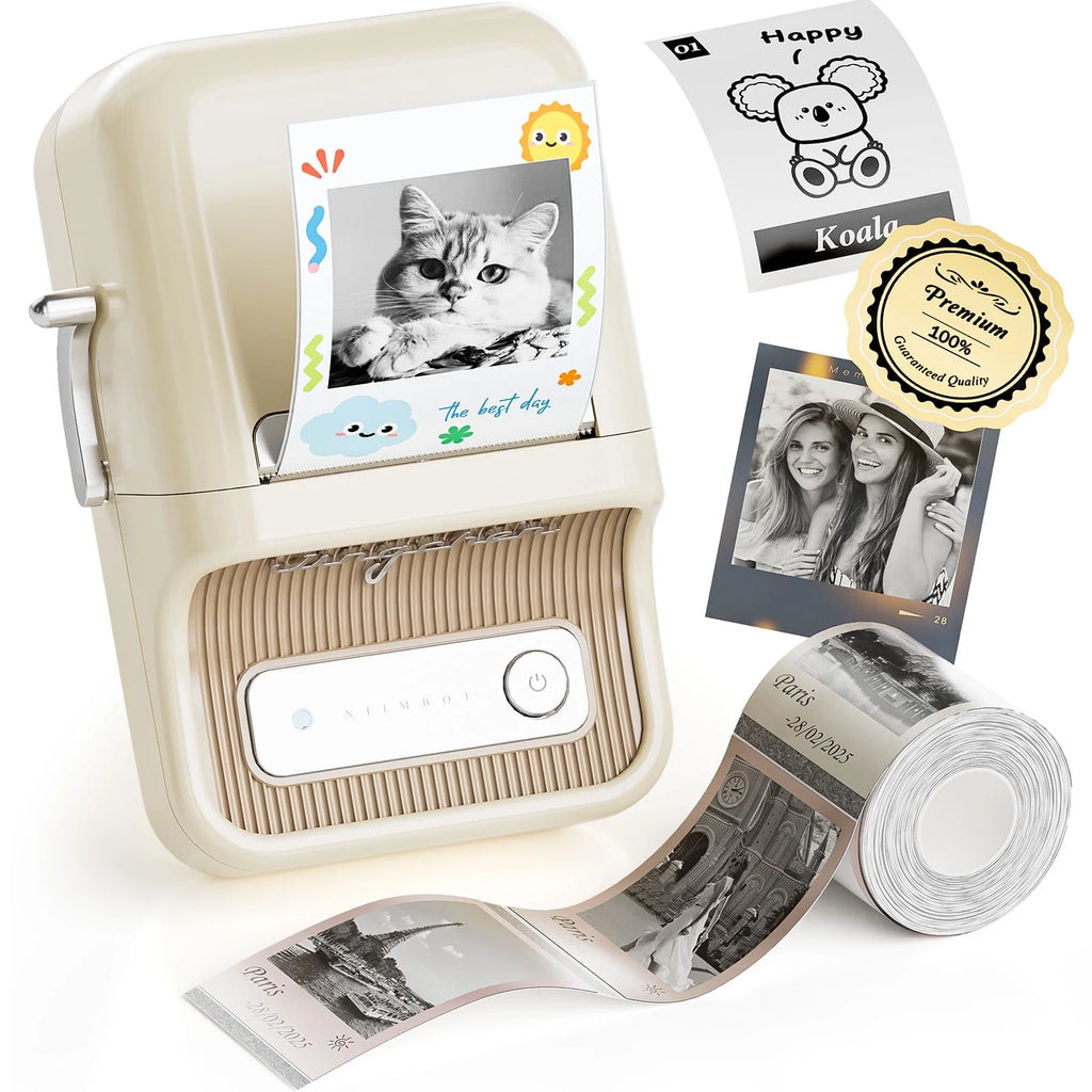 B21 Pro HD Photo Printer Label Maker Machine, NEW Upgrade !300 DPI ! Sticker Printer Thermal Labeler for Business Home Office Organization,White