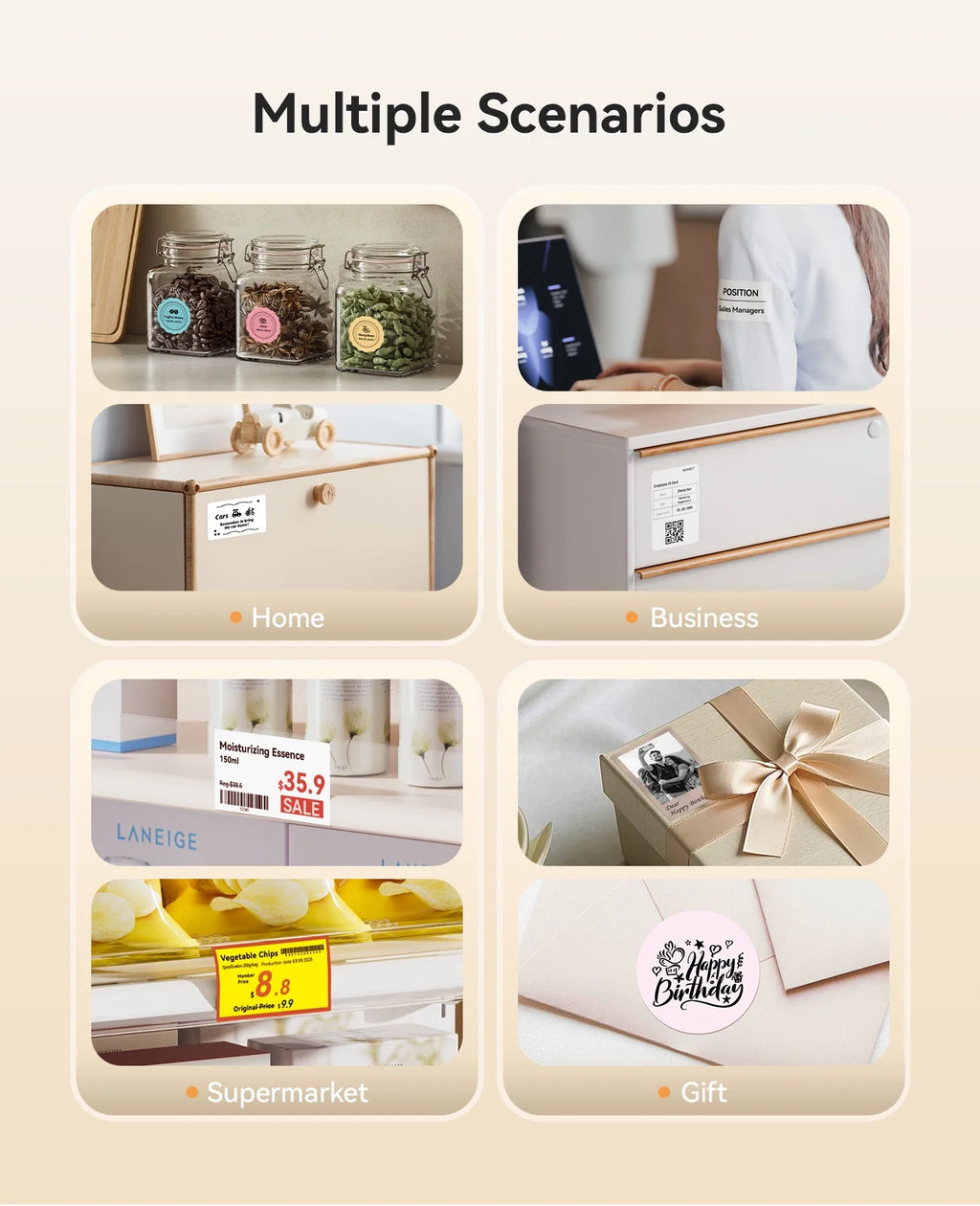 B21 Pro HD Photo Printer Label Maker Machine, NEW Upgrade !300 DPI ! Sticker Printer Thermal Labeler for Business Home Office Organization,White