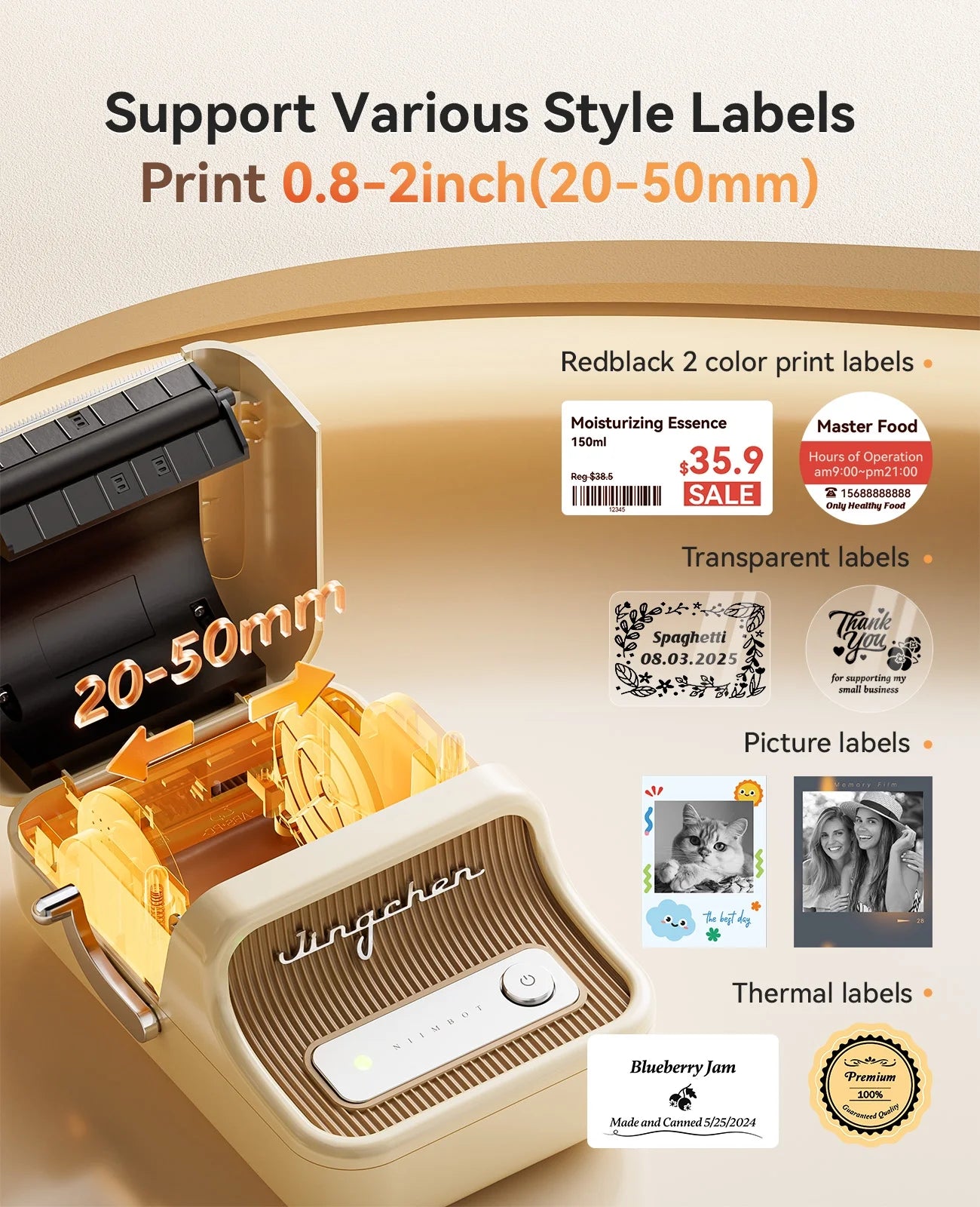 B21 Pro HD Photo Printer Label Maker Machine, NEW Upgrade !300 DPI ! Sticker Printer Thermal Labeler for Business Home Office Organization,White